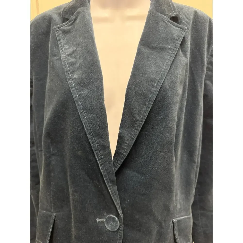 Talbots Women’s Size 18 Velvet Teal Green Blazer with Flap Front Pockets - Picture 5 of 5